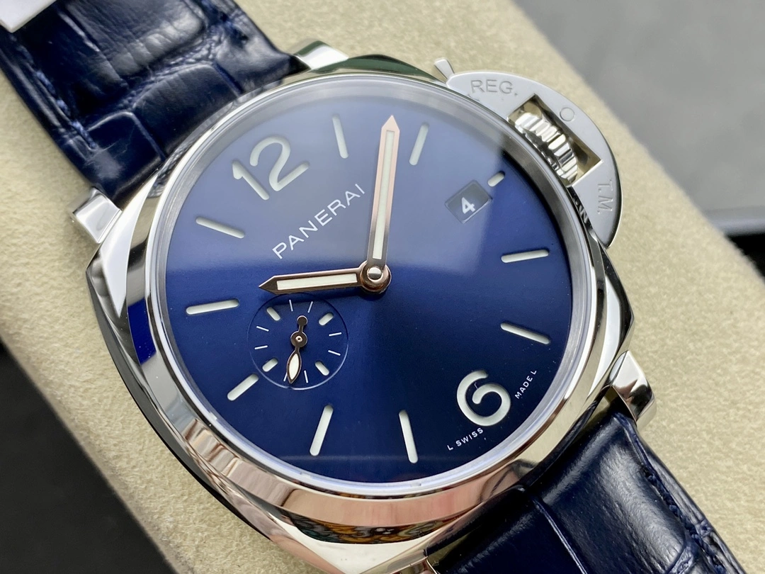 CBD Factory Panerai Luminor Due 38mm Blue Dial Blue Leather Strap (PAM01273) 1:1 Super Clone – DDP.900 Movement SmoothTexture 417